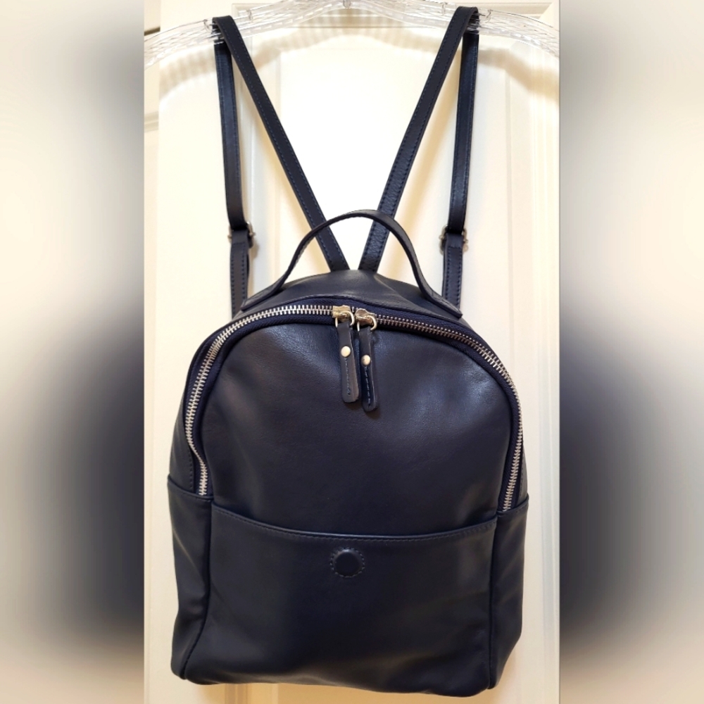 American Eagle blue leather backpack, made in Italy